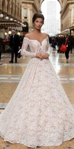  tarik ediz wedding dresses princess with long sleeves lace illusion neckline 2019