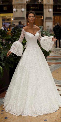  tarik ediz wedding dresses a line with long sleeves off the shoulder full lace