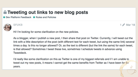 Will tweeting links to my new blog posts get my Twitter account suspended? 