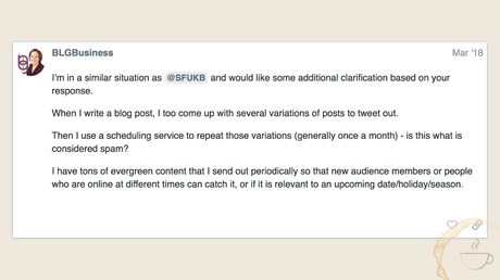 Clarification on Will tweeting links to my new blog posts get my Twitter account suspended, please?