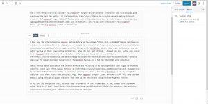 Screen shot showing Gutenberg post editor