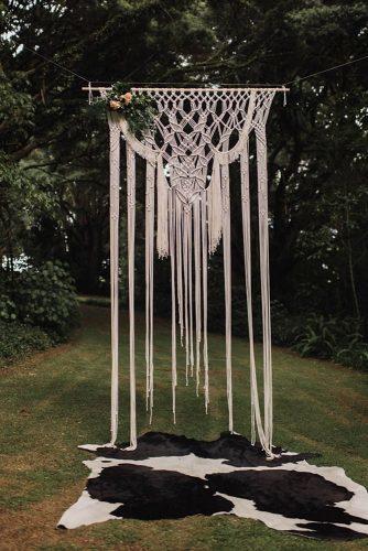 bohemian wedding decorations simple hanging macrame bridal backdrop nisha ravji photography