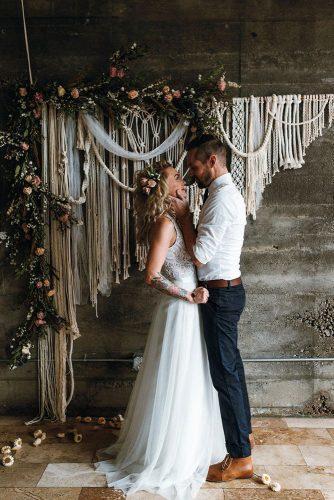 bohemian wedding decorations macrame flowers and greenery bridal backdrop jessica heron