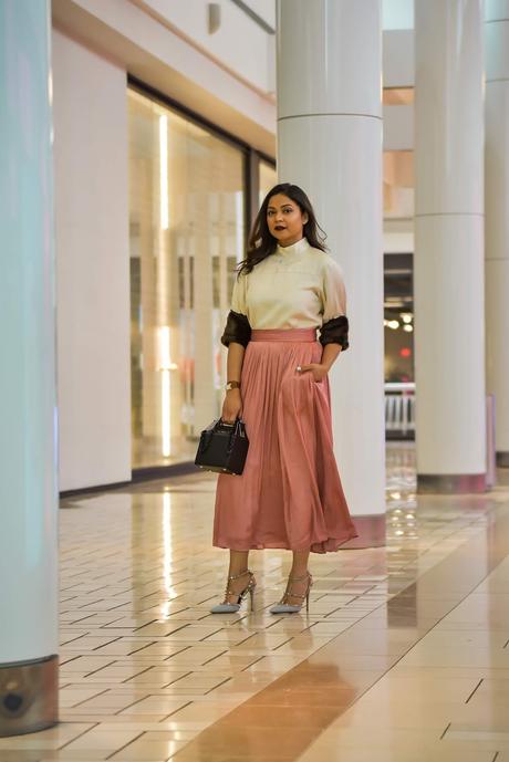 how to wear skirts in winter, dc blogger, fashion, leopard fur coat, j crew skirt. valentino rockstud pumps. street style, fur style, myriad musings, saumya shiohare