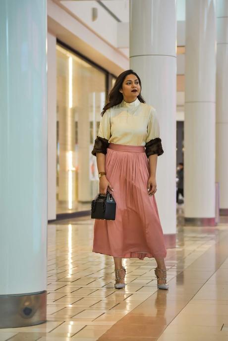 how to wear skirts in winter, dc blogger, fashion, leopard fur coat, j crew skirt. valentino rockstud pumps. street style, fur style, myriad musings, saumya shiohare