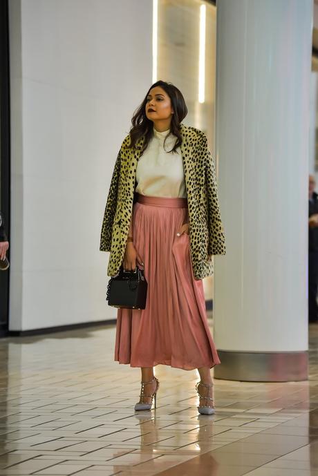 how to wear skirts in winter, dc blogger, fashion, leopard fur coat, j crew skirt. valentino rockstud pumps. street style, fur style, myriad musings, saumya shiohare