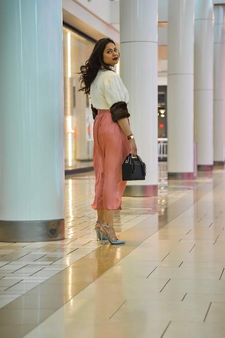 how to wear skirts in winter, dc blogger, fashion, leopard fur coat, j crew skirt. valentino rockstud pumps. street style, fur style, myriad musings, saumya shiohare