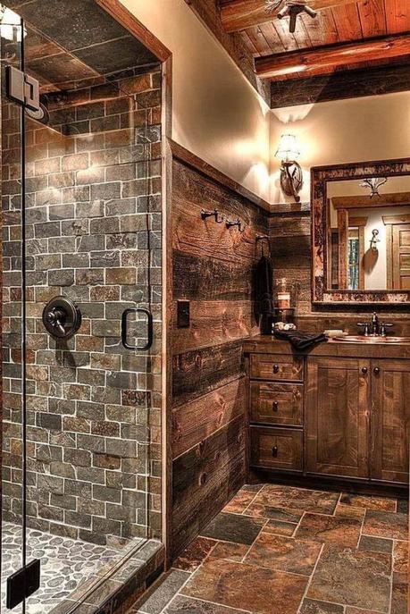 Rustic Bathroom Ideas in the Lakeside Cabin