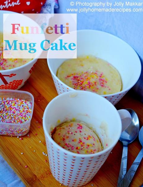 Funfetti Mug Cake, How to make Eggless Funfetti Mug Cake Recipe | Vanilla Funfetti Mug Cake