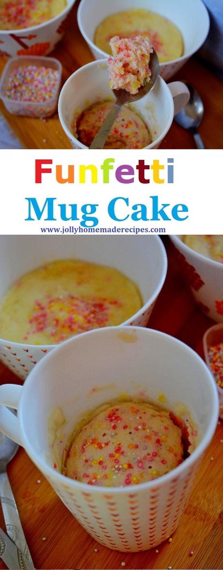 Funfetti Mug Cake, How to make Eggless Funfetti Mug Cake Recipe | Vanilla Funfetti Mug Cake