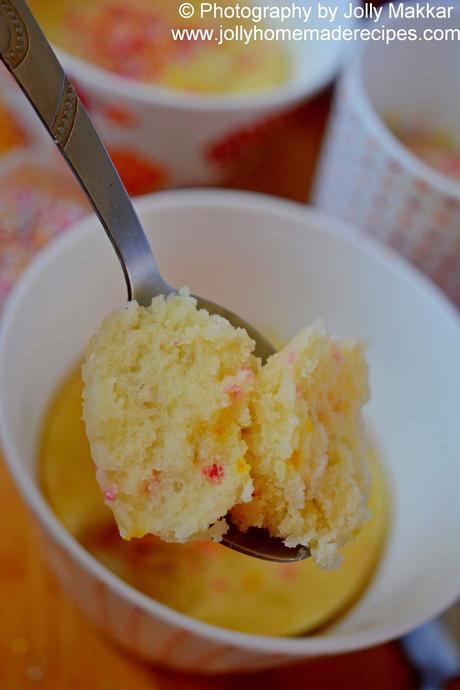 Funfetti Mug Cake, How to make Eggless Funfetti Mug Cake Recipe | Vanilla Funfetti Mug Cake