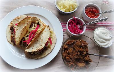 Beef Barbacoa Tacos with Sweet Pickled Onions