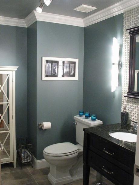 Bathroom Color Paint Ideas A Dark-Colored Bathroom Wall