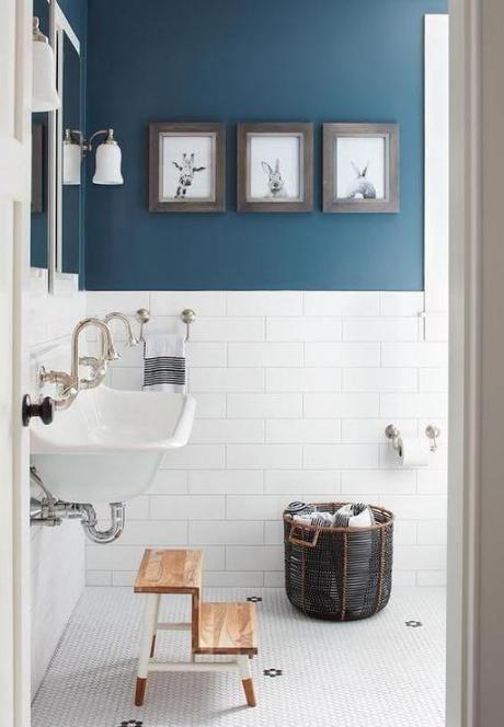 Bathroom Color Paint Ideas Bold Blue Color for White Bathroom