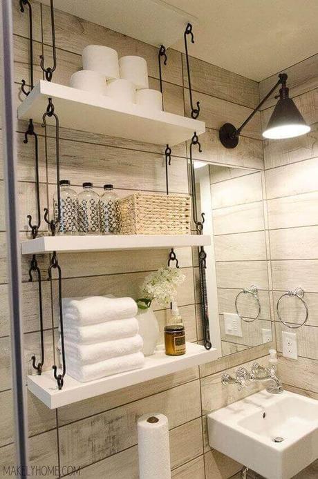 Bathroom Storage Ideas Hanging Shelves beside Vanity