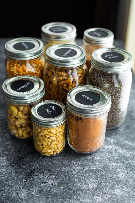 glass jars filled from shopping at Zero Waste Bulk Food Stores