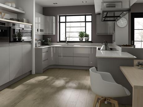 Kitchen with Gray Cabinets