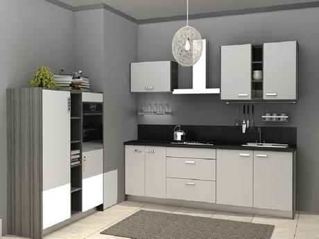 Gray Kitchen Walls with White Cabinets