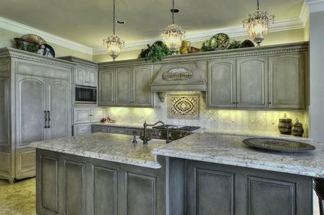 Gray Stained Kitchen Cabinets