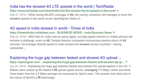 slowest 4G in India