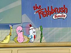 Image: Watch The Toothbrush Family | The bathroom world of the Toothbrush Family is full of surprises - mischievous plastic dinosaurs, runaway pegs, fan-induced blizzards, and dancing shoes... there's even a tooth fairy. All the more fun for the imaginative young toothbrushes, Molly and Max, who spend their days exploring with their friends Susie Sponge, Flash Flouride, and Countess de Comb