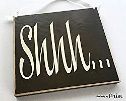 Image: Shhh 8x8 Custom Wood Sign Quiet Please In Session Progress Salon Spa Nursery Please Do Not Disturb