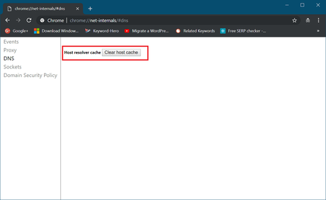 Fix: DNS Address Could Not Be Found in Google Chrome clear host cache in chrome browser