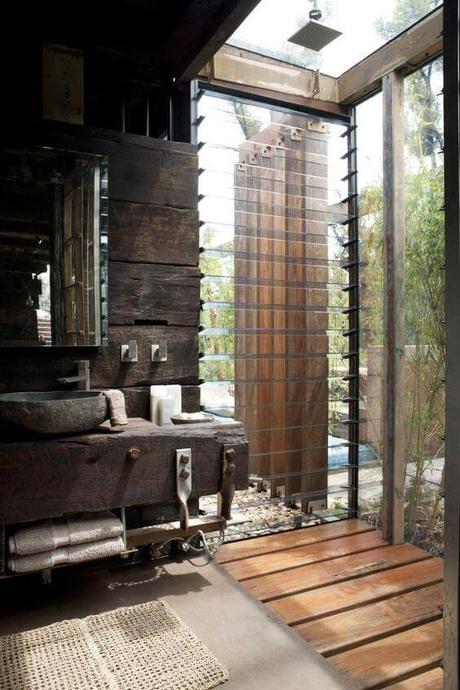 Outdoor Shower Ideas Farmhouse Rustic Bathroom Concept - Harptimes.com