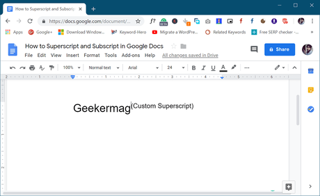 How to Superscript and Subscript in Google Docs – 2019 insert custom superscript in google docs