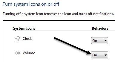 How to show Volume icon on taskbar Windows 7