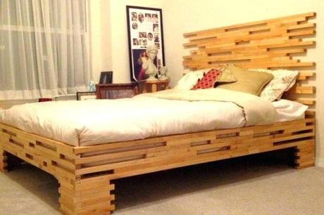 A Bed Made From Reclaimed Wood