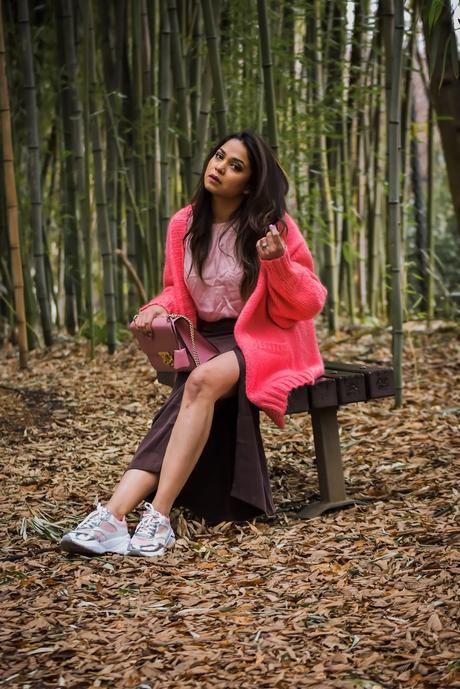 daddy sneakers, slit skirt, & other stories ksirt, street style, fashion, cardigan, saumya shiohare, myriad musings