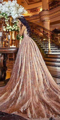 gold wedding gowns ball gown rose sequins