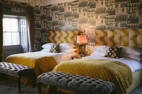Charlton Hall - quirky wedding venue. Glamorous bedroom design inspiration.