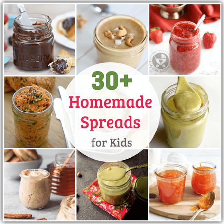 Tired of preservative laden jams and chocolate spreads? Here are 30+ Delicious and Healthy Homemade Spreads for Kids that help sneak in fruits & veggies!