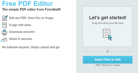 FormSwift's Free PDF Editor