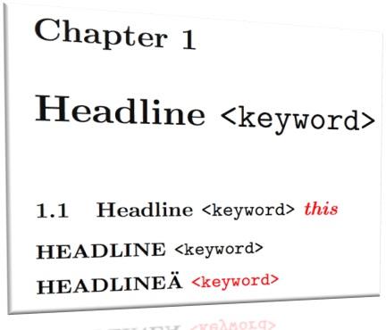 Keywords in headings