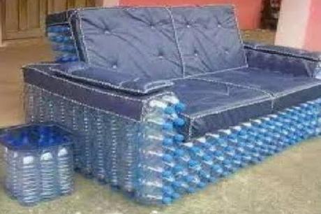 A Sofa Made From Plastic Bottles