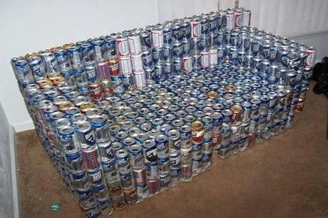 A Sofa Made From Beer Cans