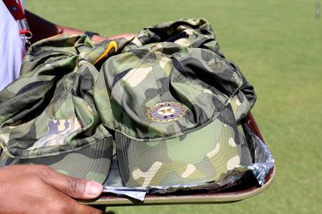 remembering Pulwama ~ Indian Team wears army caps at Ranchi