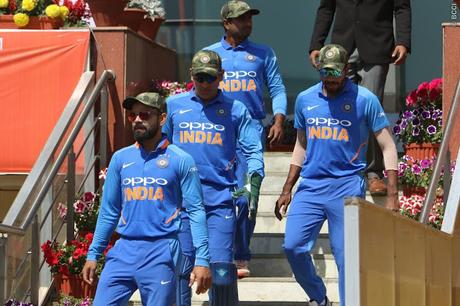 remembering Pulwama ~ Indian Team wears army caps at Ranchi