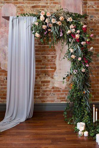 industrial wedding decor arch with tulle Anna Pretorius Photography
