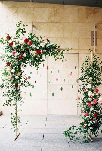 industrial wedding decor floral arch Apryl Ann Photography