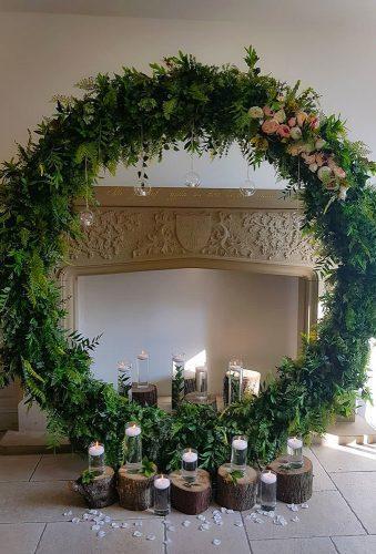 wedding floral moon gates indoor greenery arch katie a photography