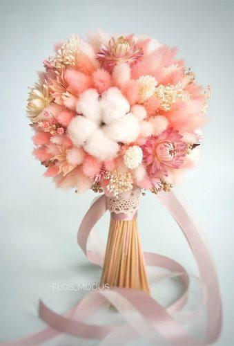 wedding dried flowers bouquets tender pink bouquet flos modus