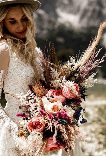 wedding dried flowers bouquets boho wedding bouquet lillyred