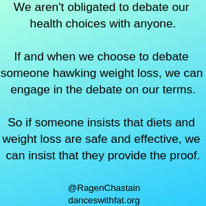 Debating Dieting – You Go First