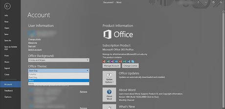 How to Enable Dark Mode in Microsoft Office 365, 2019, & 2016 microsoft office account settings