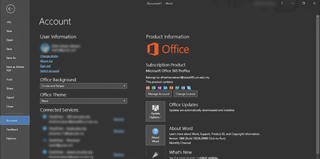 How to Enable Dark Mode in Microsoft Office 365, 2019, & 2016 select black theme microsoft offive