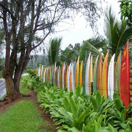 A Fence Made From Surf Boards